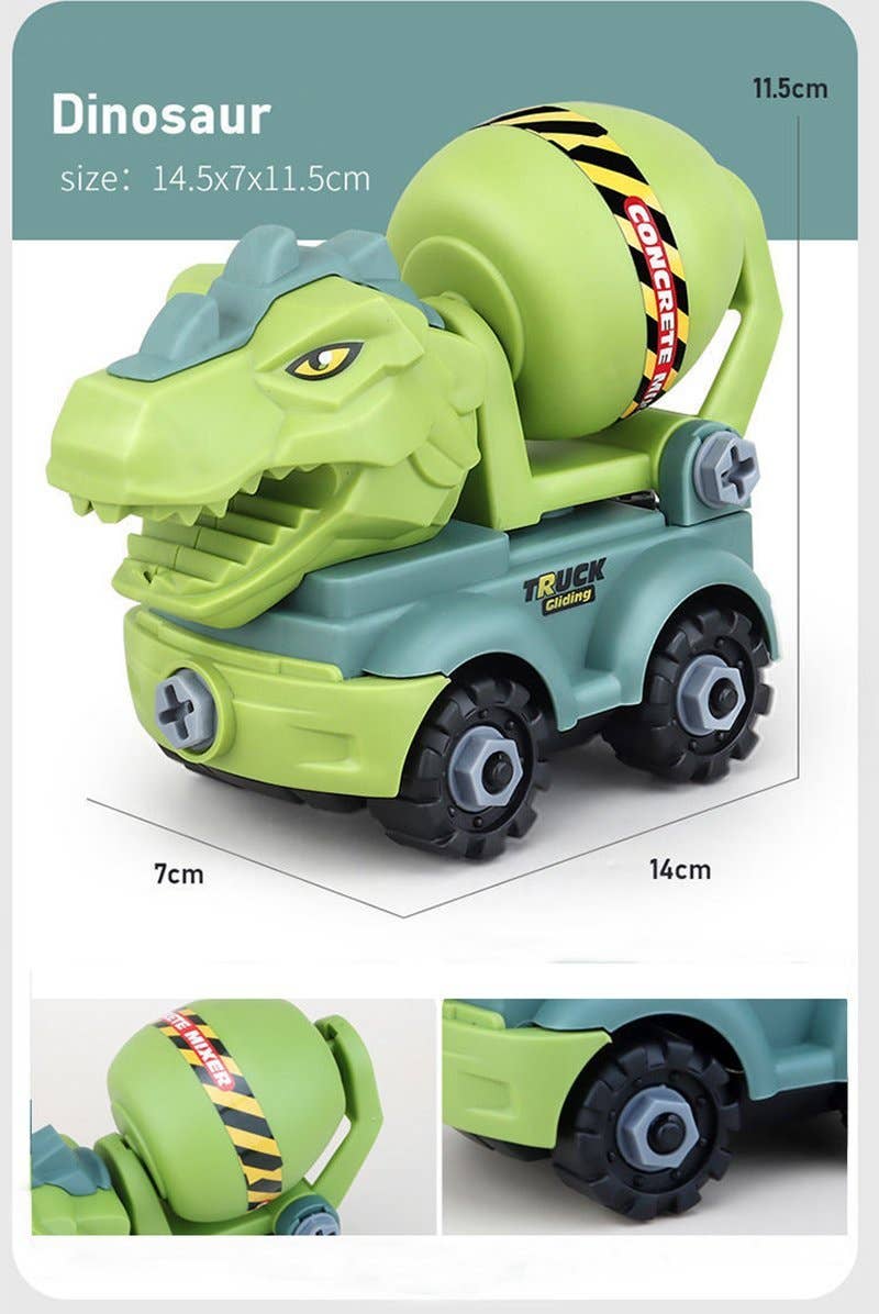 KiddieKickz - Wholesale Toy Car/Truck - Kids - Children's Dinosaur Construction Vehicle Excavator DIY Toys10