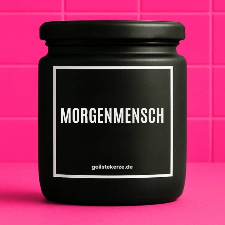 Vegan biologische kaars met spreuk – OCHTENDMENS voor wholesale door geilstekerze