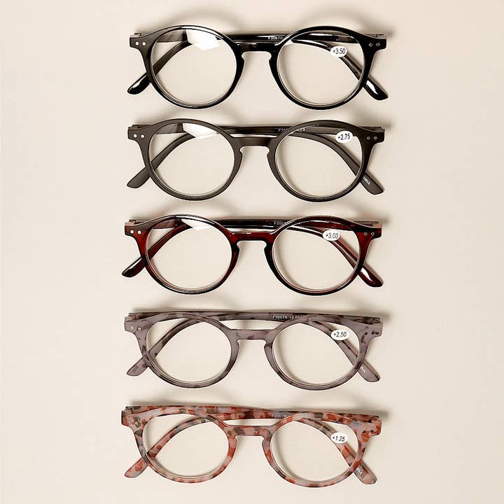 ASSORTED COLOR Unisex Camo Pattern Round Reading Glasses for wholesale on Faire