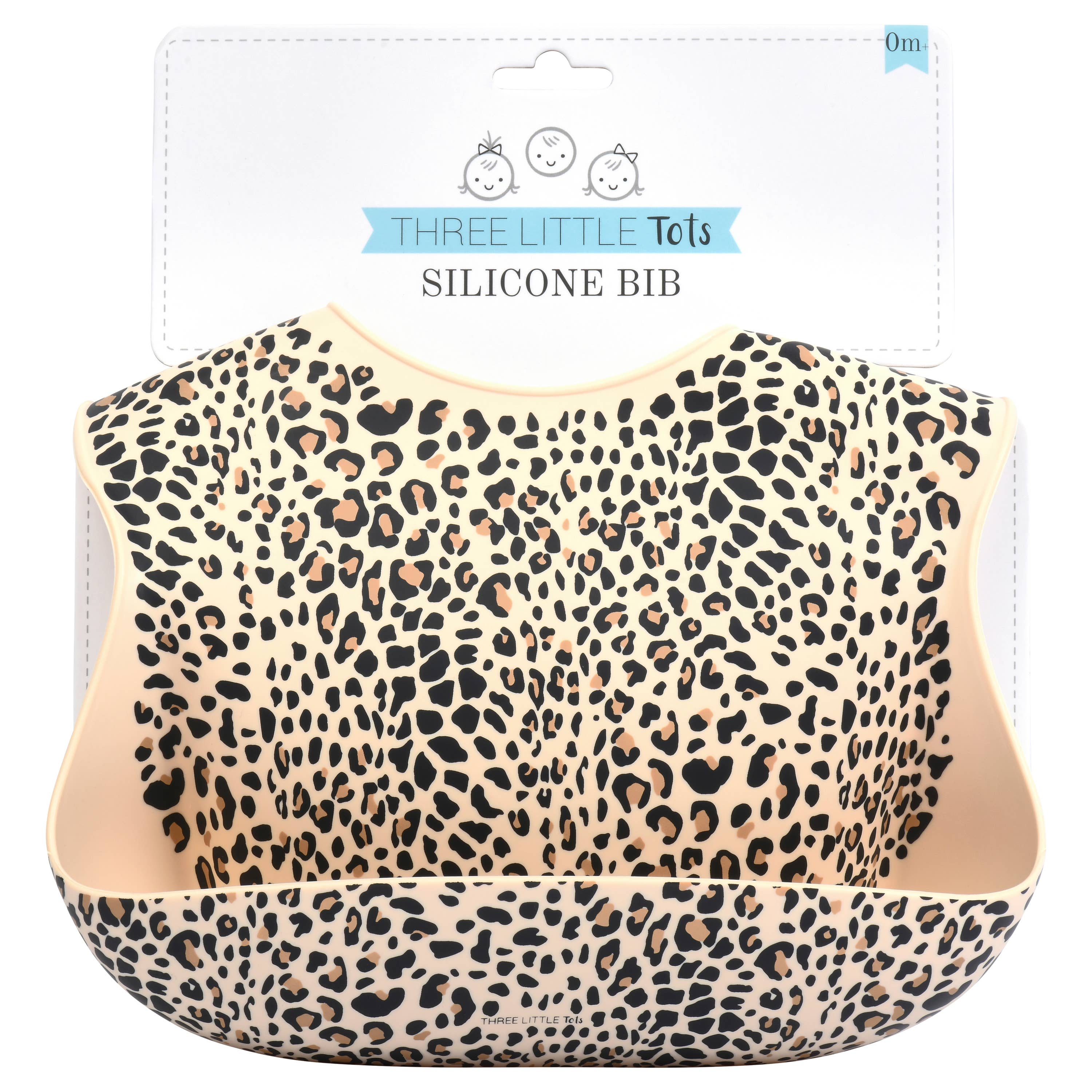 Three Little Tots - Wholesale Bib - Baby - Leopard Print Silicone Bib with Crumb Catcher3