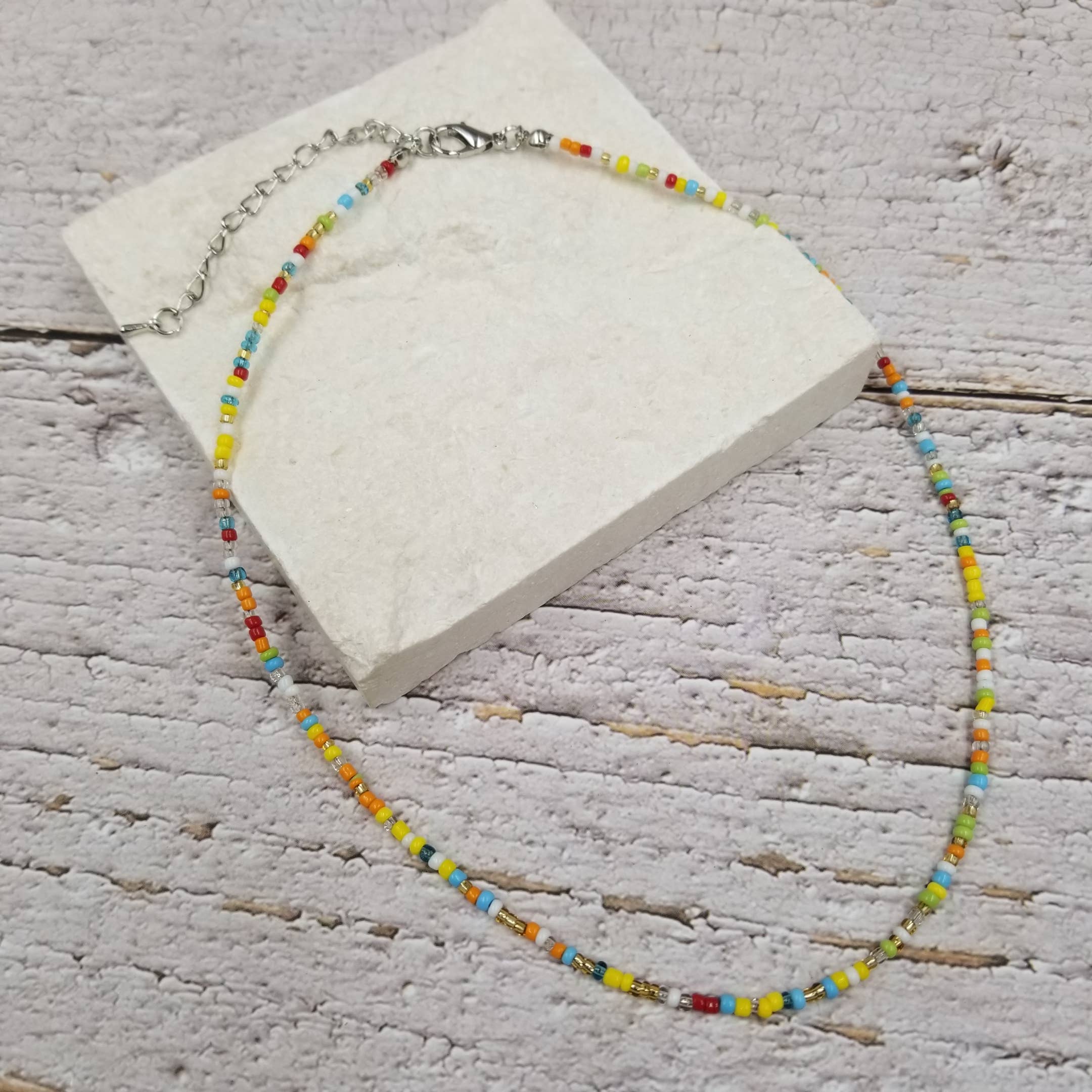 Treasure Wholesale - Wholesale Beaded/Pearl Necklace - Boho Layered Colorful Miyuke Bead Necklace8