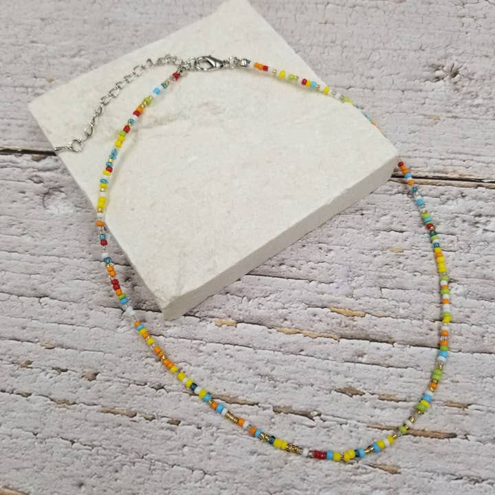 Treasure Wholesale - Wholesale Beaded/Pearl Necklace - Boho Layered Colorful Miyuke Bead Necklace8