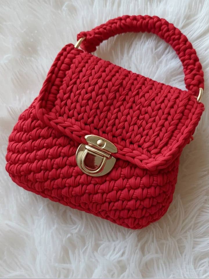 CHQEL Röd Kuvertväska för Kvinnor, Handgjord Virkad Väska för wholesale av CHQEL