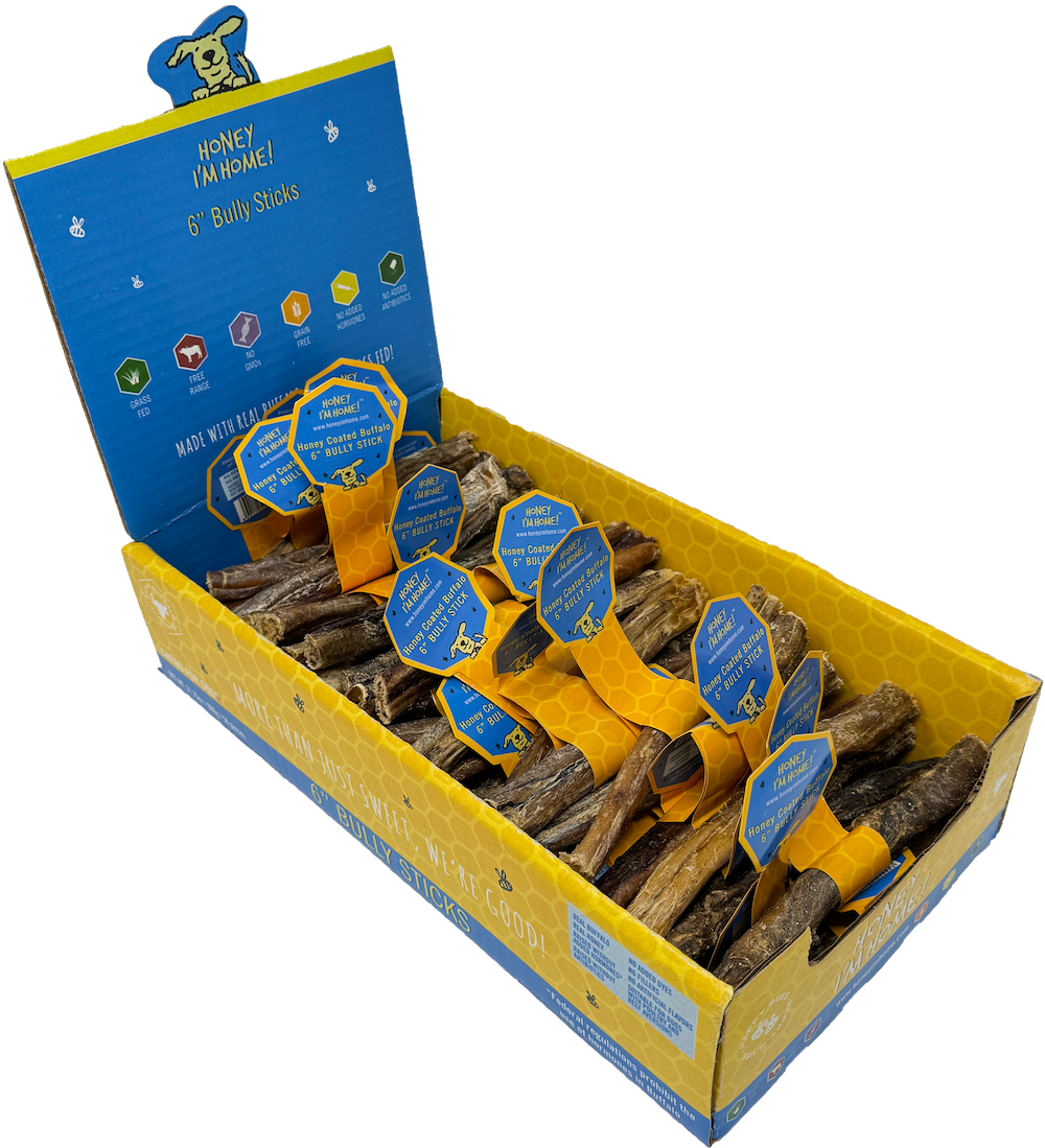 Honey I'm Home - Wholesale Pet Treats - Dog - 6" BULLY STICKS BULK2