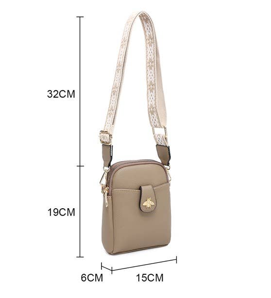 Papaya Fashion Ltd – wholesale Axelväska - Dam – B23001 Bee Cross Body Handväska med dubbla dragkedjefack upptill18