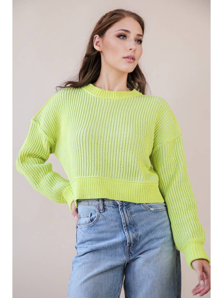 VERY J - Wholesale Pullover-trui - Dames - 12W3092N-Tweekleurige gestreepte trui met casual strepen28