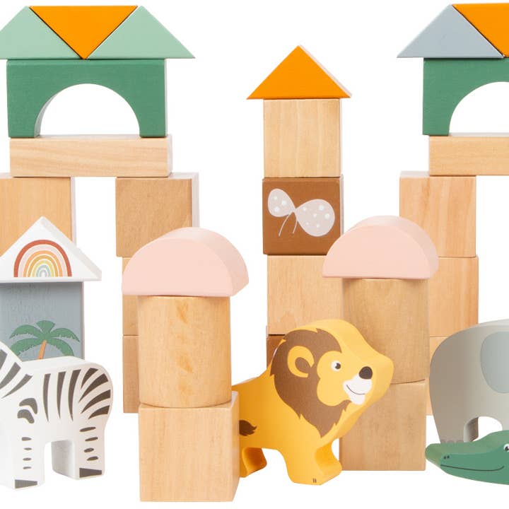 small foot - Vente Jouet en bois – enfant - Blocs de Construction en Bois « Safari »1