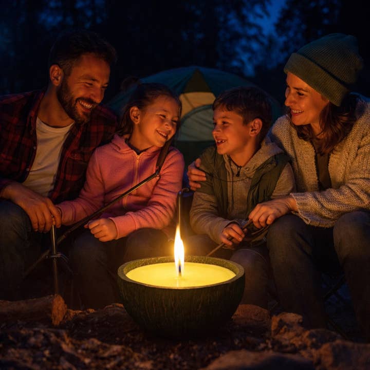 Koru Eco Brand - Wholesale Outdoor Candle - Glamper Camper Soy Citronella Natural Coconut Candle1