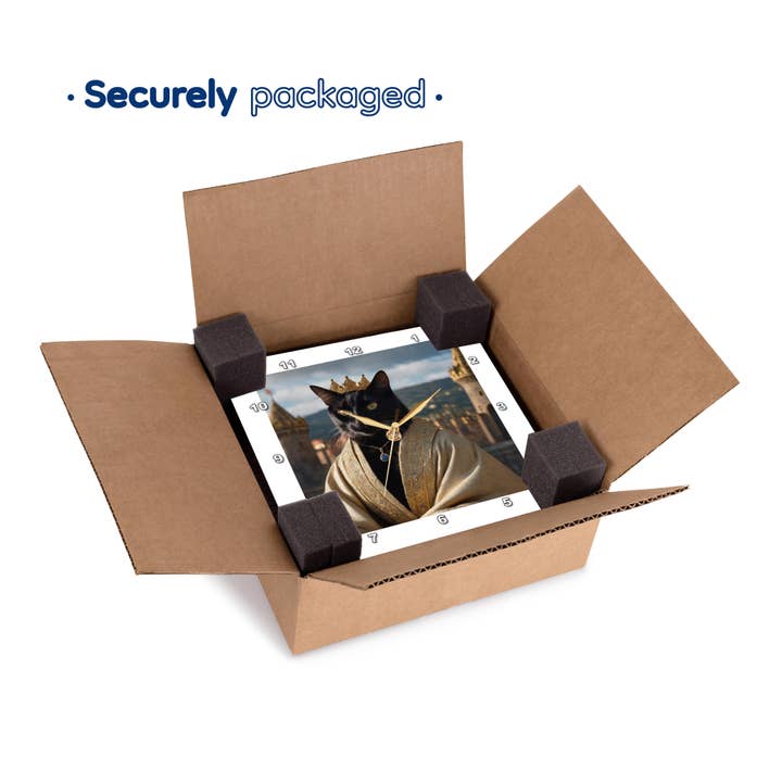 3dRose - Wholesale Wall Clock - 3dRose, A black cat dressed as a king or queen, Wall Clock6