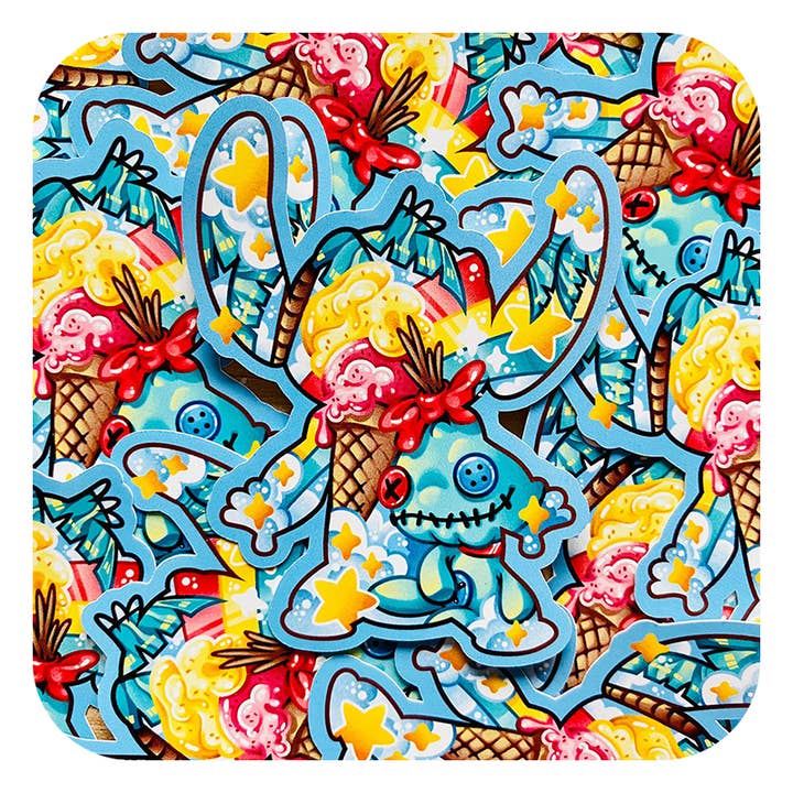 Magical Silhouette Stitch Waterproof Glossy Sticker for wholesale by Gilles Bone Illustrations