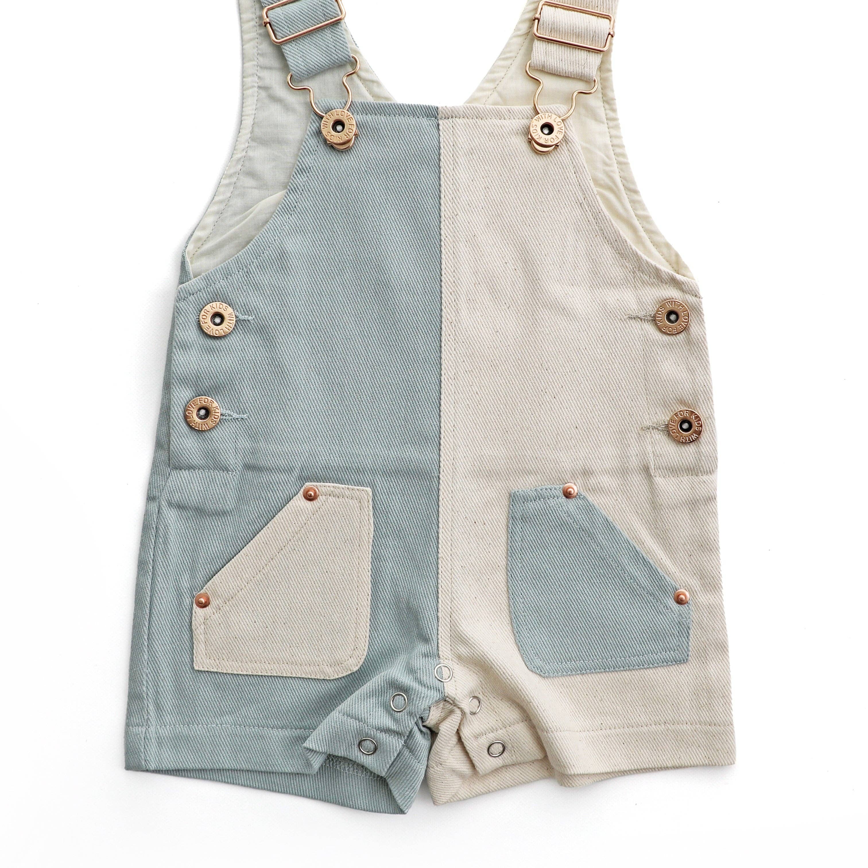 With Love for Kids - Wholesale Overalls - Baby - Everett Short Overalls - SPLIT BLUE5