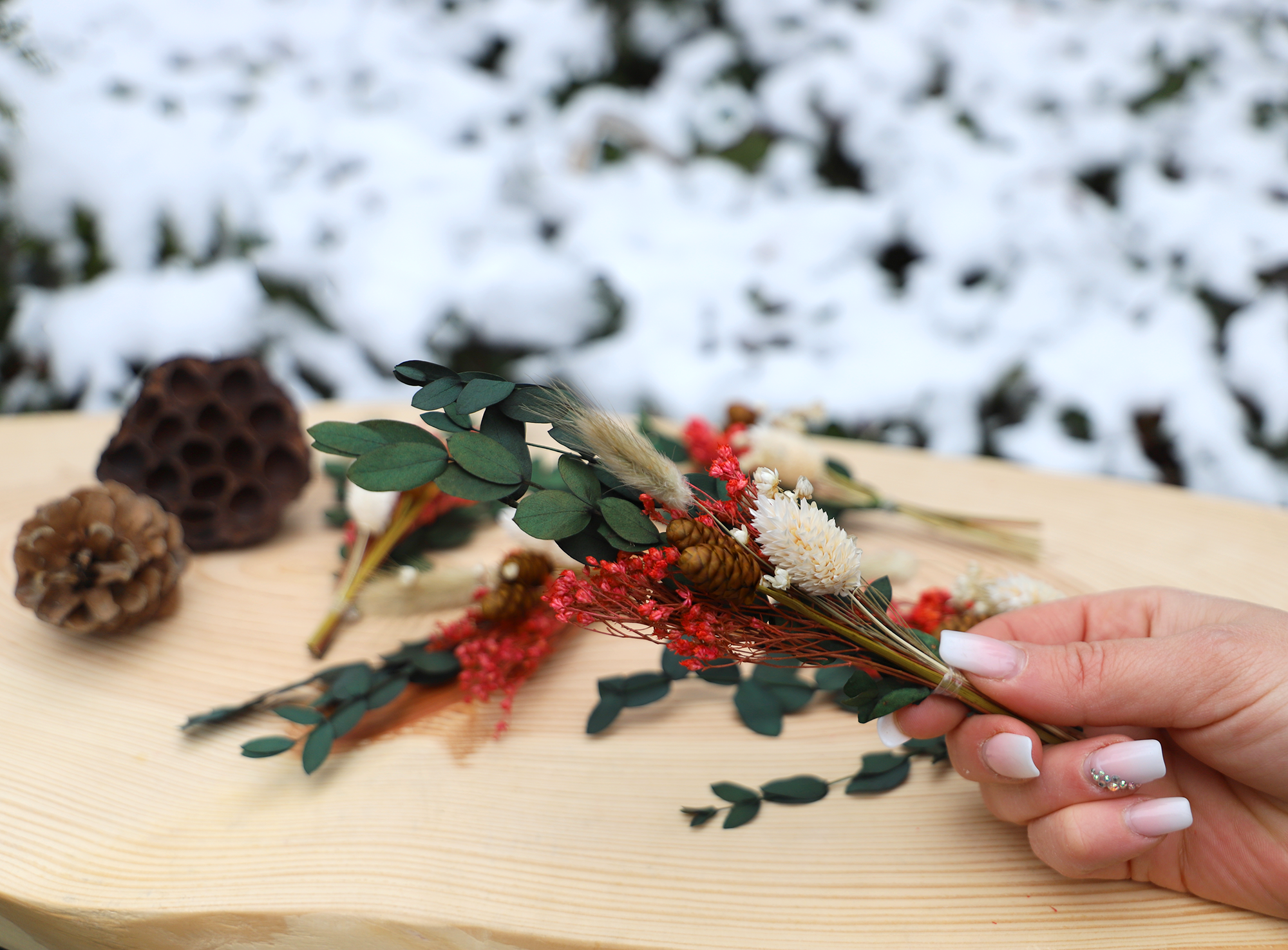 Kunstharz.Art – Großhandel Getrocknete/gepresste Blumen – Mini Bouquet Weihnachten Strauß Trockenblumen Geschenk Kranz0