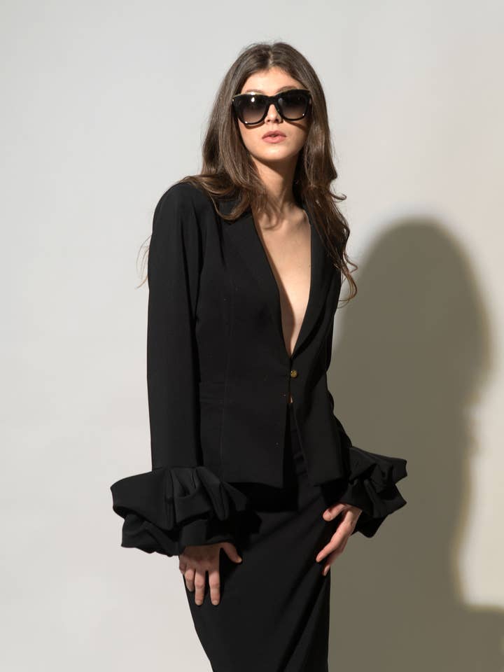 TOPAZE jacket - CHRISTINA skirt black for wholesale by Orna Farho