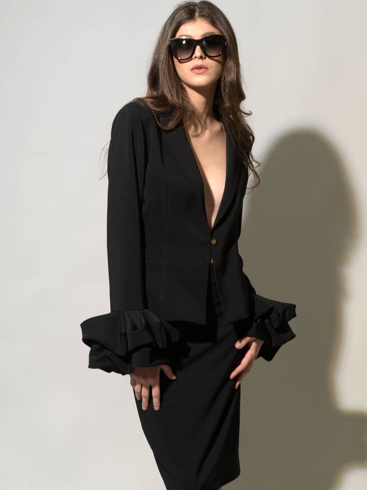 TOPAZE jack - CHRISTINA rok zwart voor wholesale door Orna Farho