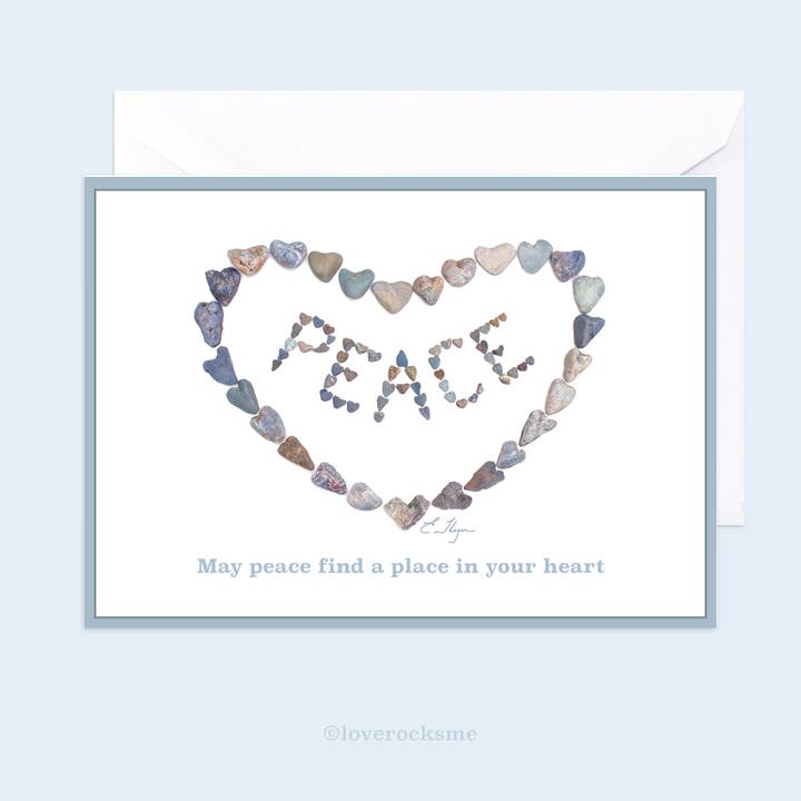 Cartão de simpatia | May Peace Find a Place in Your Heart card por atacado de Love Rocks Me®