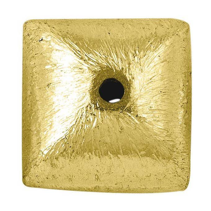 BG-187-12MM 18K Gold Overlay Square Shape Brushed Bead for wholesale by Bali Designs