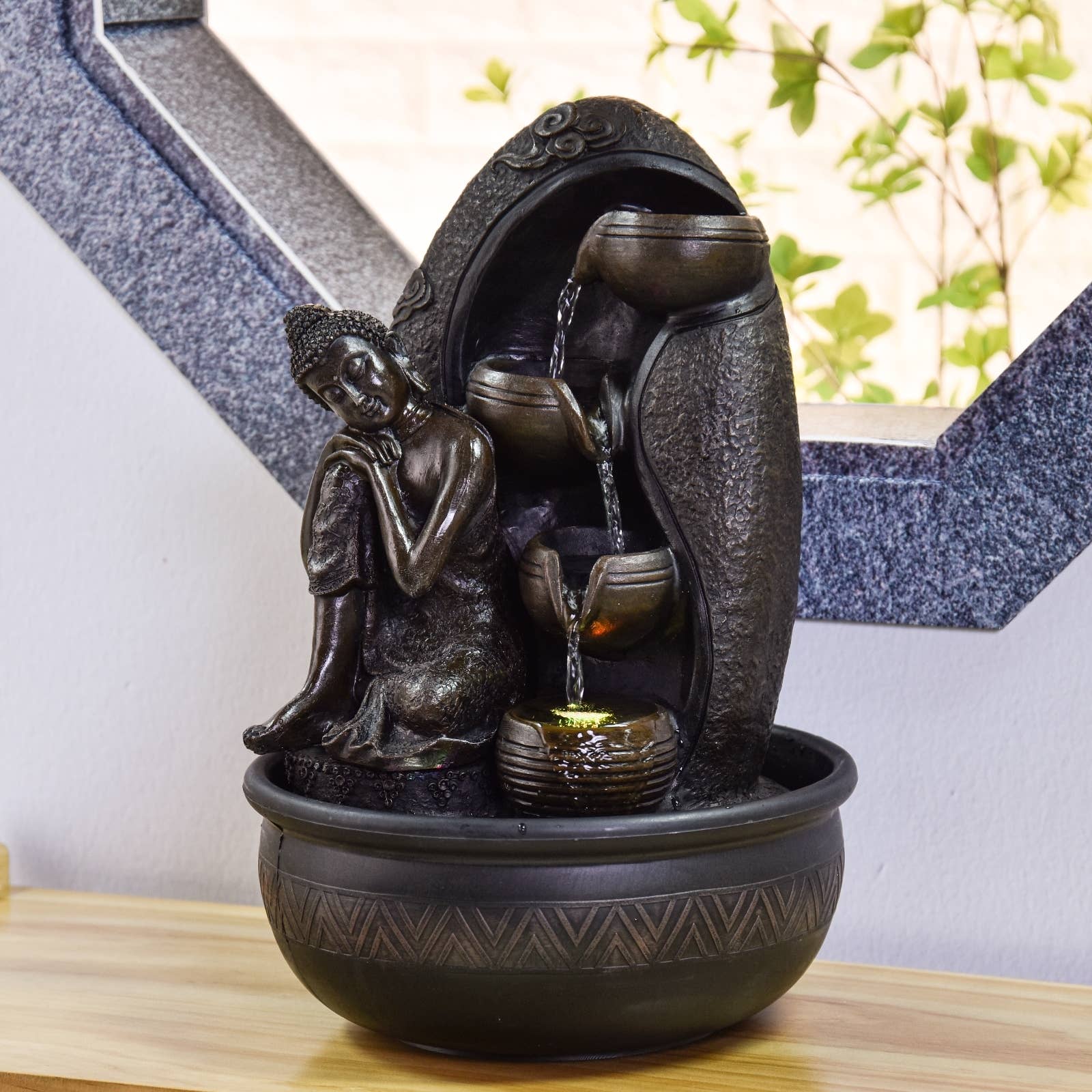 Zen'Arôme - Vente Décorations de table - Fontaine Bouddha Krishna Idée Cadeau Déco Ambiance Zen11