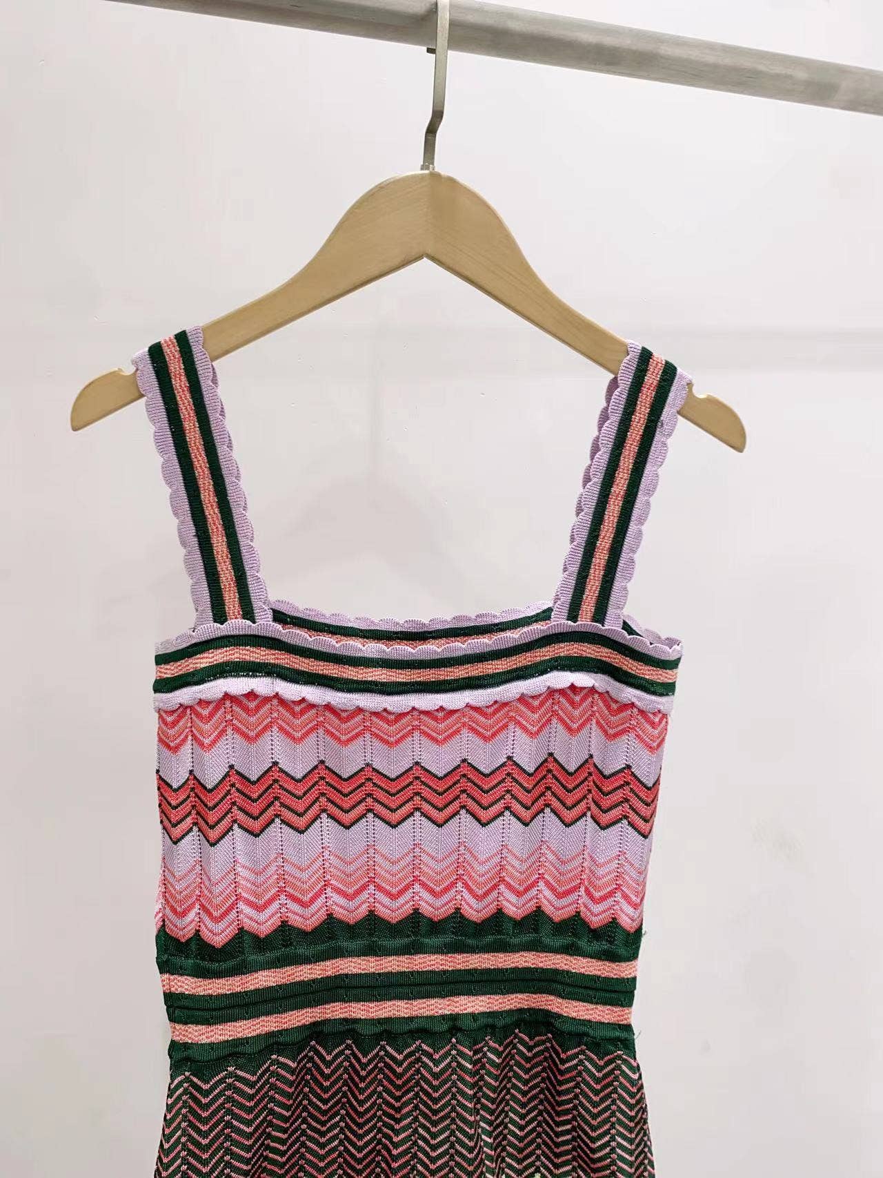 Multi Colored DR331 Retro Pleated Knit Dress - Spring/Summer Chic for wholesale on Faire8