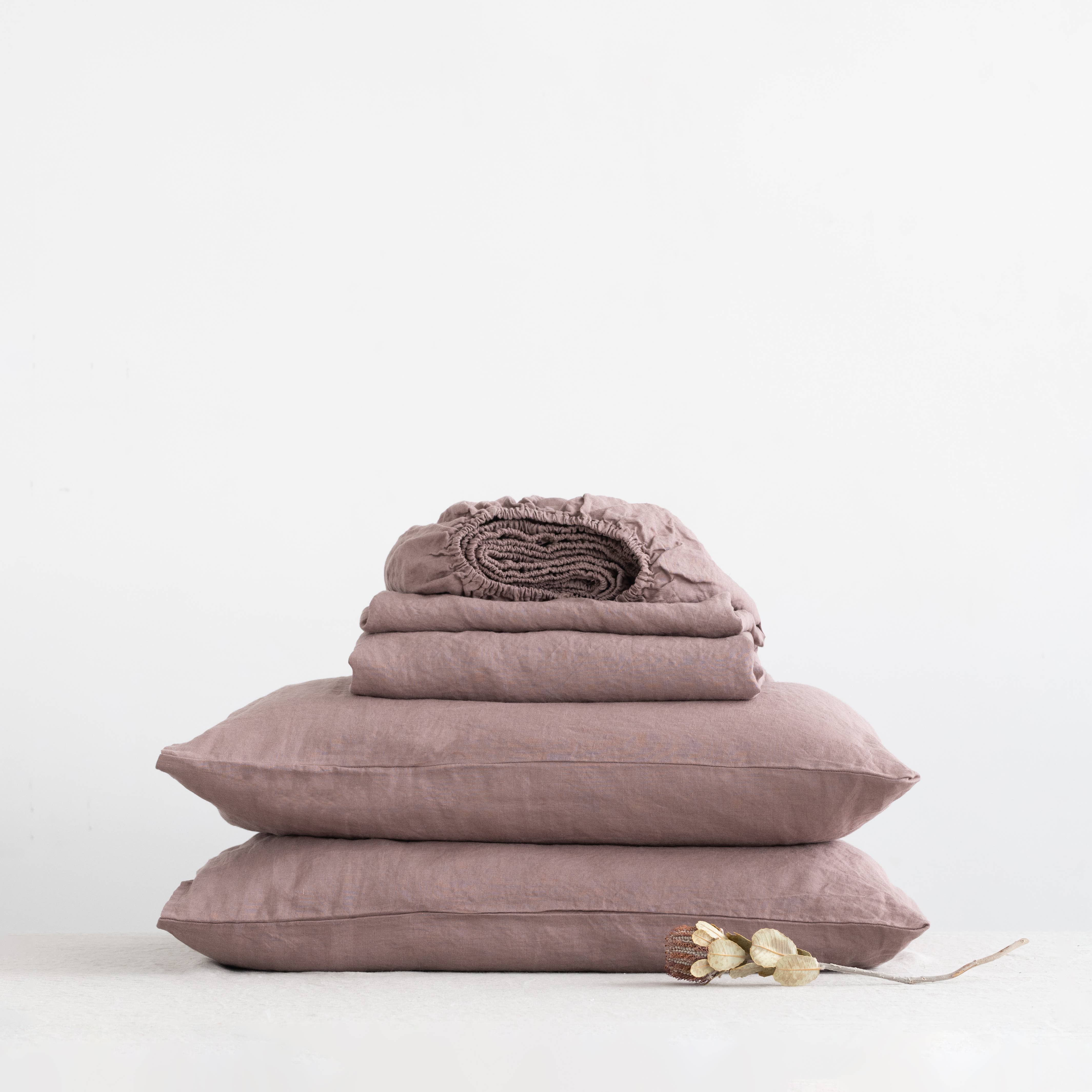 Linen Tales (We cover U.S. import duties) - Wholesale Sheet Set - Ashes of Roses Linen Sheet Set1