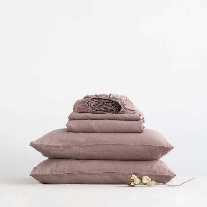 Linen Tales (We cover U.S. import duties) - Wholesale Sheet Set - Ashes of Roses Linen Sheet Set1
