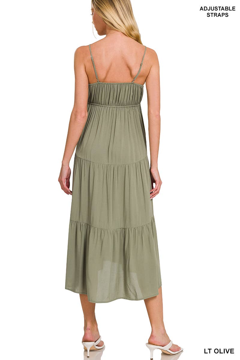 42POPS - Venta al por mayor Vestido - Mujer - ,.....Vestido midi con volantes y tirantes ajustables Sweetheart21