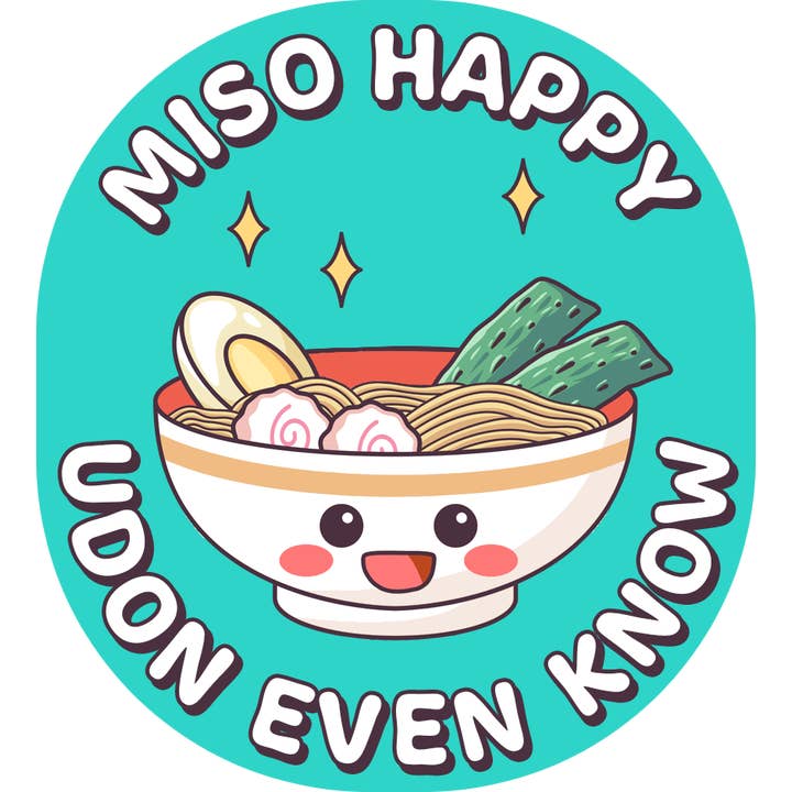 Miso Happy Sticker for wholesale by Sock Harbor / Bigfoot Sock Co.