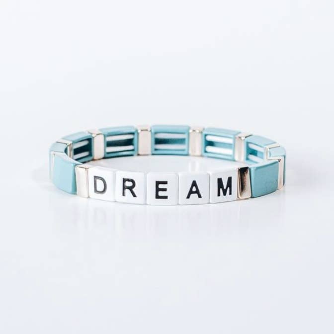 Pulsera elástica con cuentas del alfabeto DREAM Block, regalo para mujer para venta al por mayor de Candier