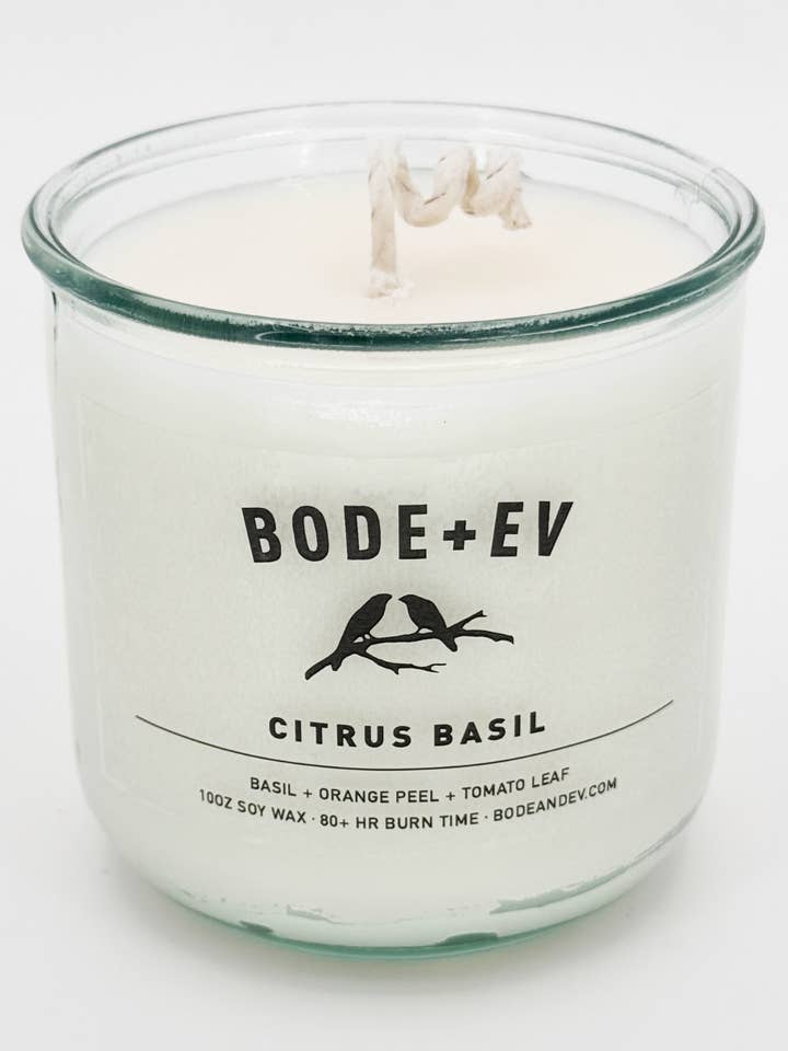 Basilic d'Agrumes | Bougie de Soja aux Agrumes & Menthe Douce + Spray d'Ambiance pour la vente par Bode+Ev