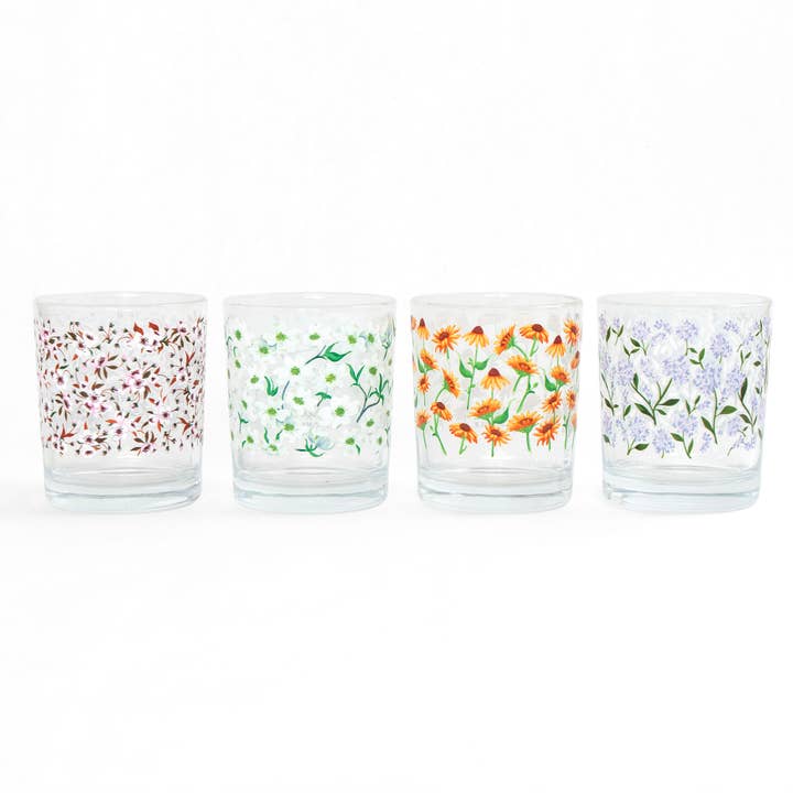 Floral Short Juice Glass Set for wholesale by 1canoe2 | One Canoe Two Paper Co.