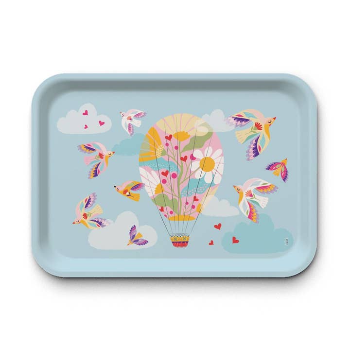 Tabuleiro retangular Kraft (42x30 cm) - Balão de ar quente* por atacado de Hirondelle & Cie