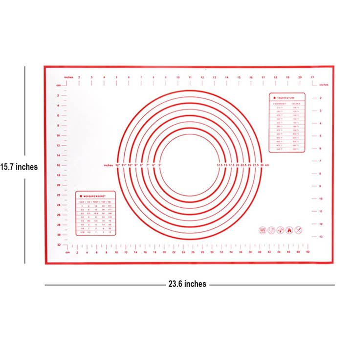 Vigor Path - Wholesale Baking sheet/mat - 2 Pack - Non-Stick Silicone Baking Mat - (15.7'x23.6'inch) Pastry Mat with Measurements Perfect for for Pizza, Cake, Fondant, Cookies and Bread Making - Large1