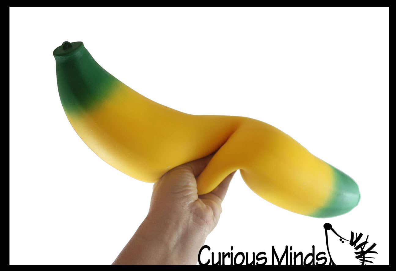 Curious Minds Toys - Vendita all'ingrosso Giocattolo squishy - Bambini e neonati - Jumbo Doh Banana Frutto Morbido Ripieno di Soffice Fluff da Stringere Squishy1
