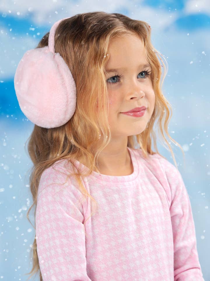 Sugarplush Pink Fuzzy Earmuffs for wholesale by Mia Belle Girls • Wholesale