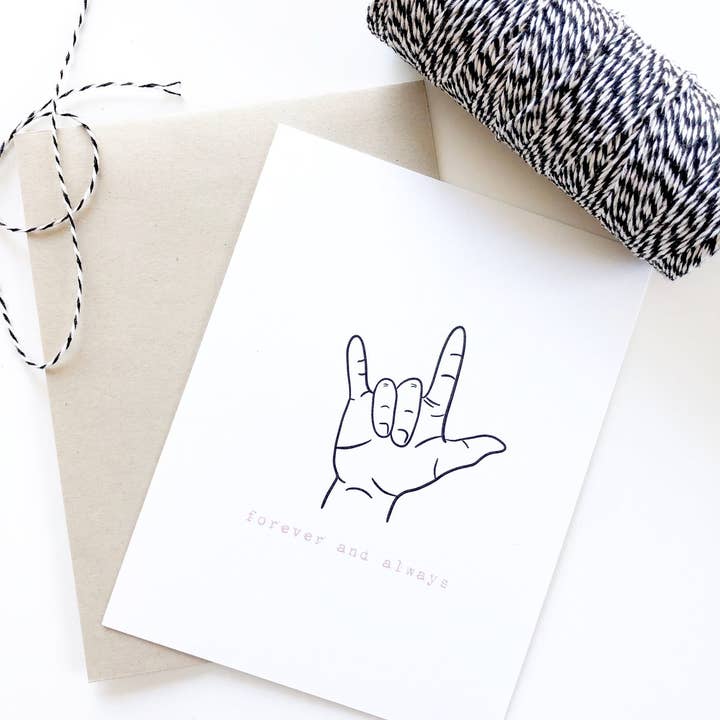 PAGEFIFTYFIVE - Wholesale Love Card - Sign Language I Love You Card1