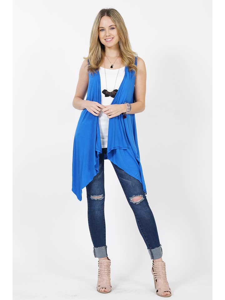 42POPS – wholesale Kofta - Dam – Ärmlös draperad öppen kofta