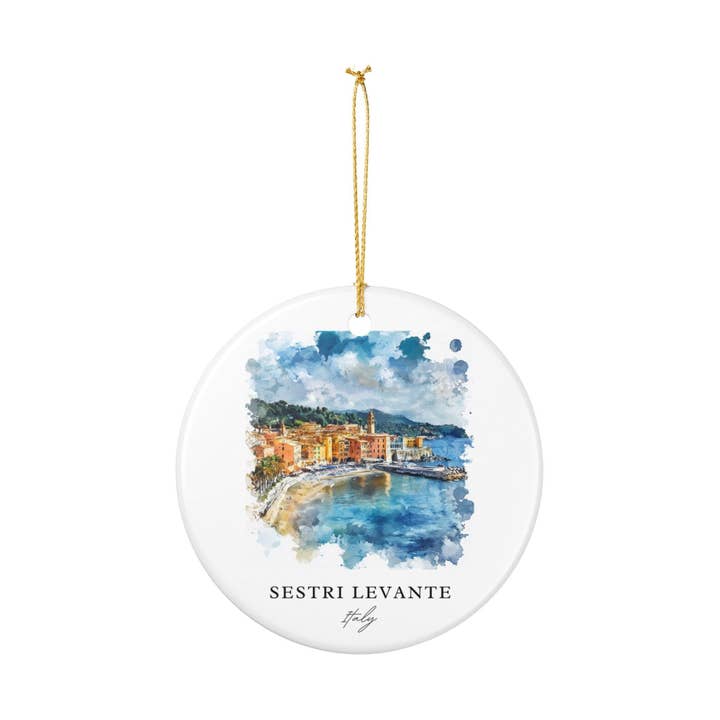 Premium Travel Art - Vente Objets de décoration - Ornement de Sestri Levante : Souvenir unique de Sestri Levante, Décoration de Noël italienne, et Cadeau authentique de Sestri Levante IT2