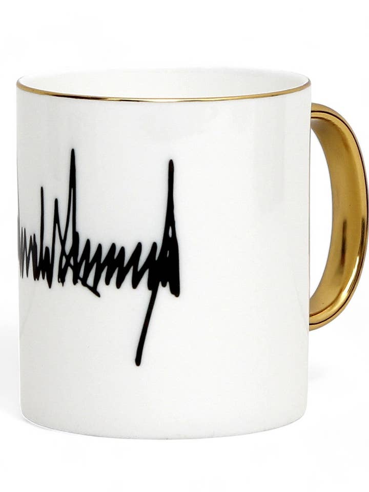 Den ultimata lyxiga Trump Signature-muggen! En äkta benporslinsmugg med guldhandtag och fälg. (11 Oz) för wholesale av SublimArt