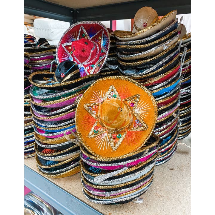 El Paso Saddleblanket - Wholesale Party Hat/Crown - Colorful 5"-6" Mini Mexican Sombreros !