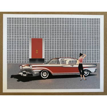 Studio Daedre - Wholesale Stationery/Notecard Set - Block + Orange door Gal Car Boxed Note Cards
