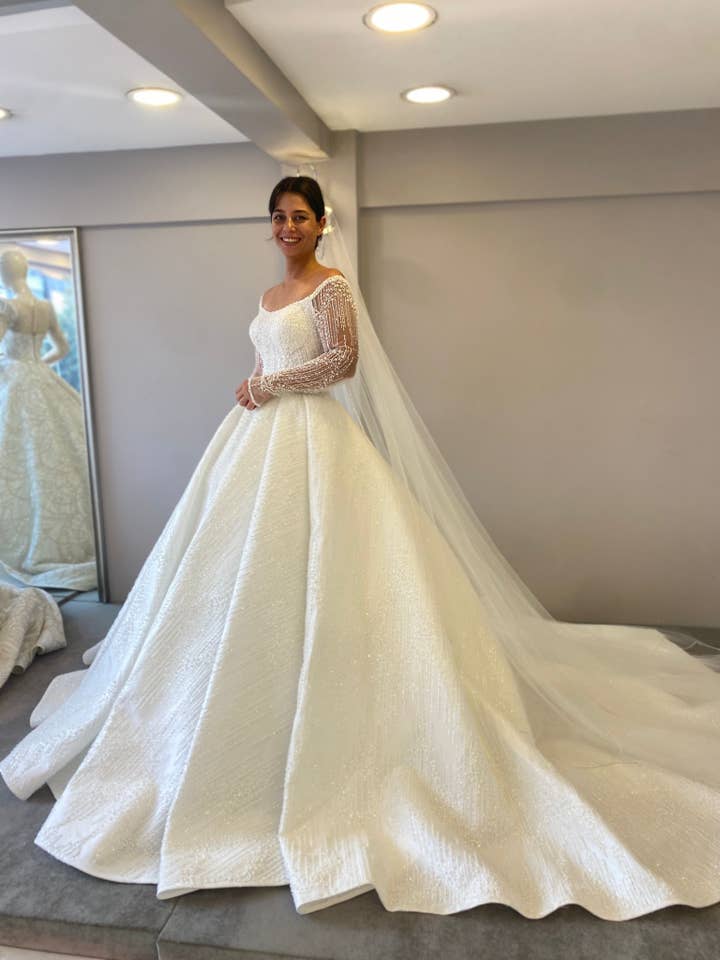 Meyran – Engroshandel Aftenkjole - Dame – Hvid brudekjole - Håndlavet i Tyrkiet1