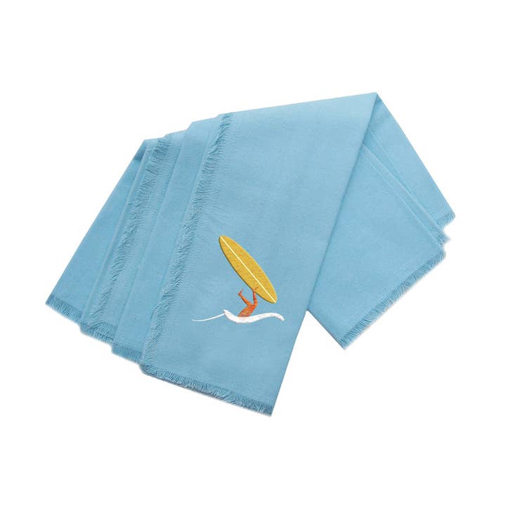 Hang Loose Surfer Napkin Set 4 for wholesale by Rightside Design