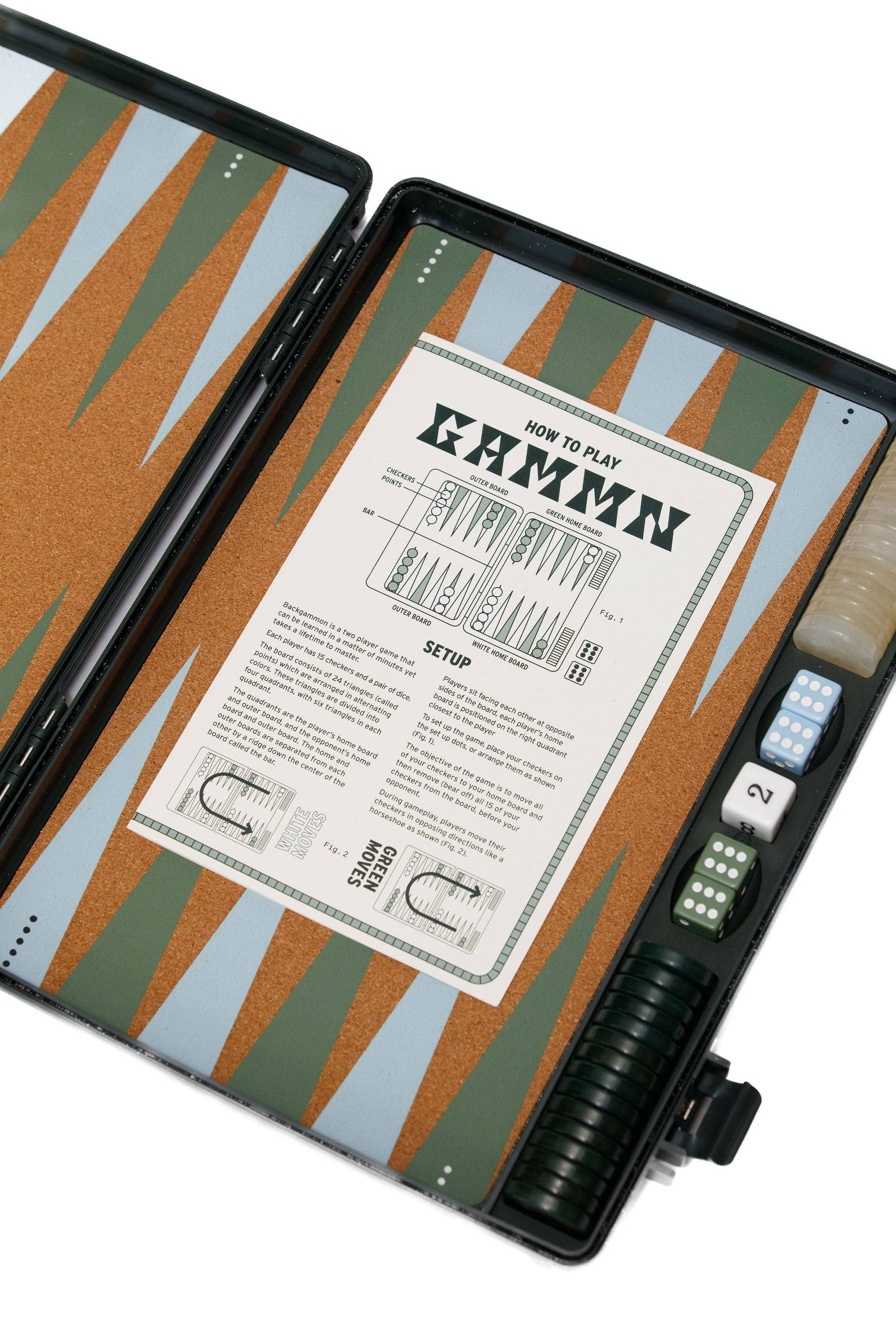 Gammn - Vente Jeux de société - The Board – plateau de backgammon portable et moderne2