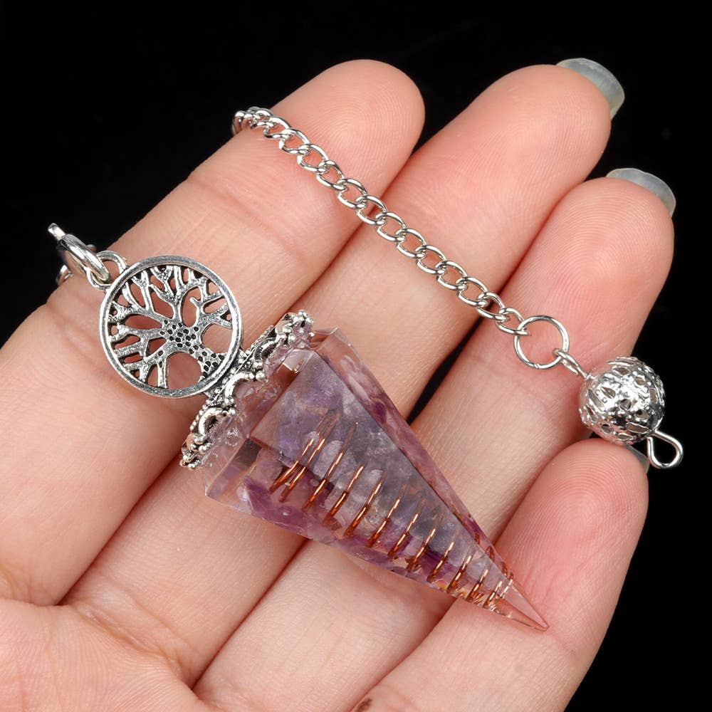 Gemcohub - Wholesale Spiritual Stone/Crystal - Tree of Life Resin Crystal Pendulum3