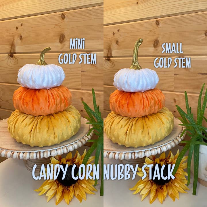 Leanne Bruce Co. - Wholesale Decorative Tabletop Object - Fabric Pumpkin Tiered Stacks Colorful Statement Centerpiece1