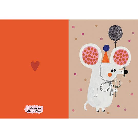 Daria Solak Illustrations – wholesale Everyday greeting card – PARTY MOUSE card1