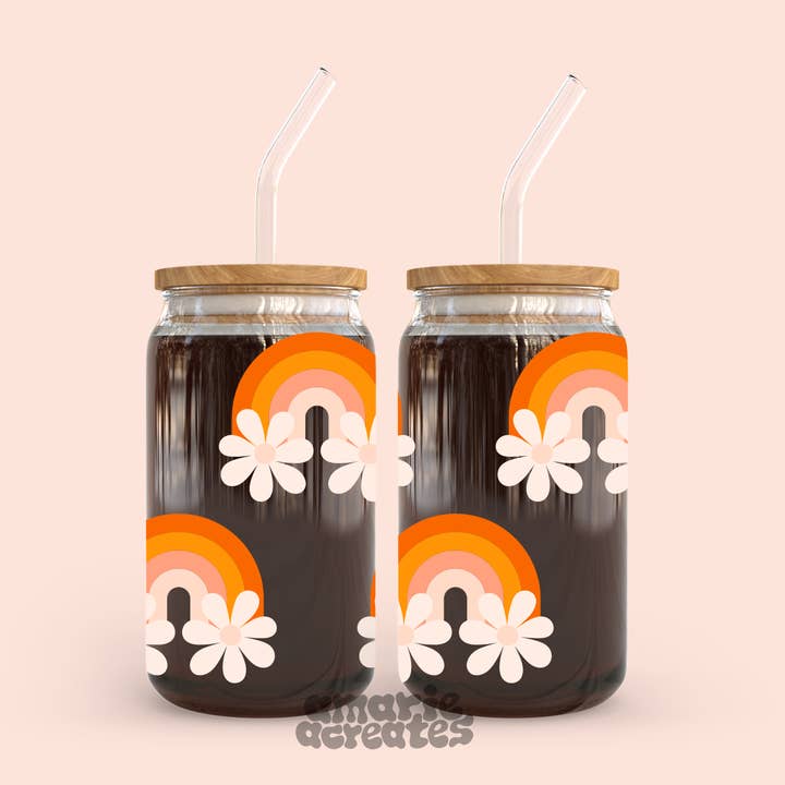 Tazza di vetro arcobaleno per la vendita all'ingrosso da parte di amarieacreates