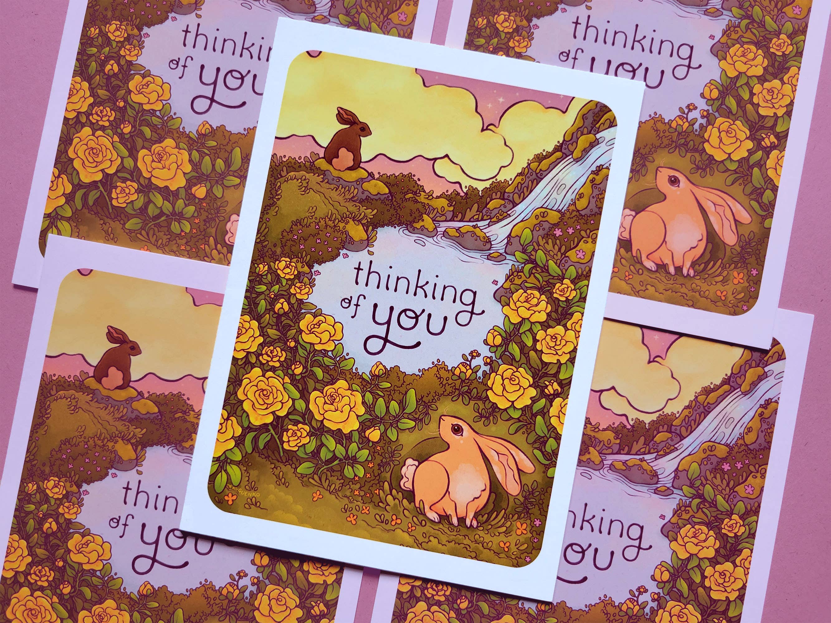 Kuguenko Illustration - Wholesale Thinking of You Card - Thinking of You - Greeting Card, 5x7 in.3