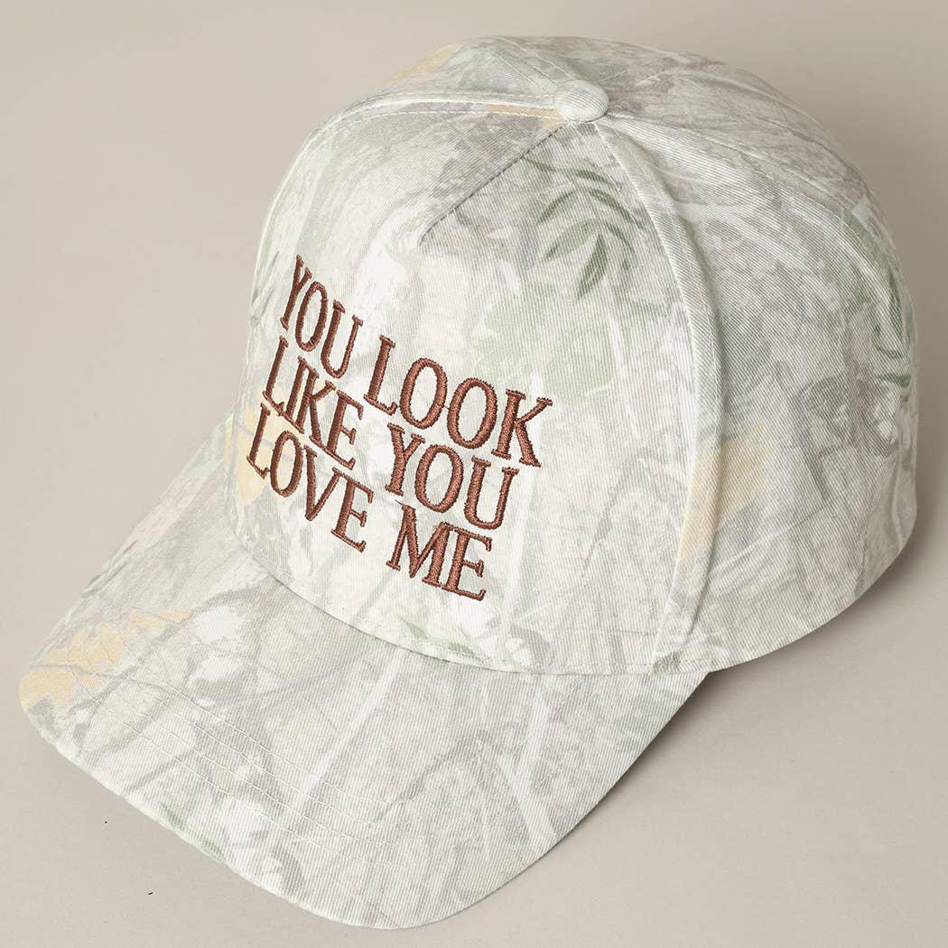 Fashion City – wholesale Baseballkeps - Unisex – You Look Like You Love Me broderad camomössa4