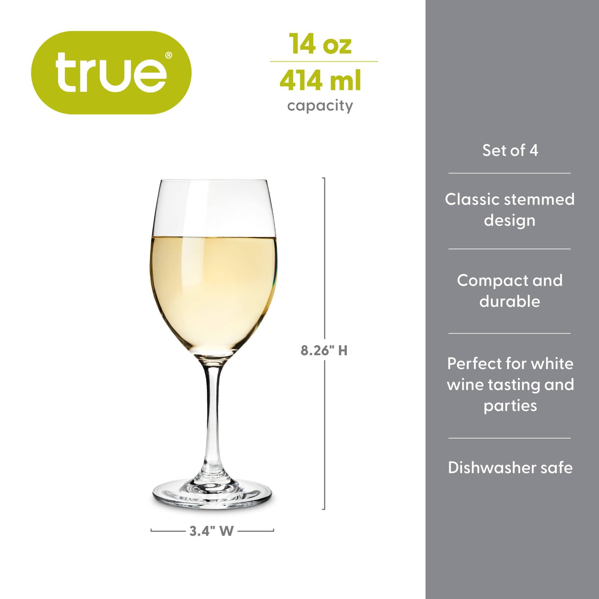 TRUE - Wholesale Wine Glass - Taste Stemmed Crystal Red and White Tasting Glasses Set of 45