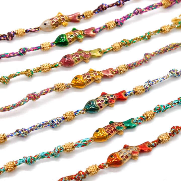 Bracciale Arcobaleno Pesce Smaltato Colorato - B4-016 per la vendita all'ingrosso da parte di LIZOU